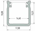 Profil aluminiowy SREBRNY TYP Y 1m + Klosz mleczny