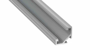 Profil aluminiowy NAROŻNY SREBRNY TYP C 1m + Klosz mleczny
