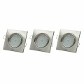 Lampa podtynkowa KWADRATOWYCH 3x5W GU10 Srebrny