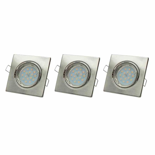 Lampa podtynkowa KWADRATOWYCH 3x5W GU10 Srebrny