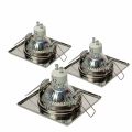 Lampa podtynkowa KWADRATOWYCH 3x5W GU10 Srebrny