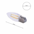 Żarówka FILAMENTOWA LED 4W C37 E27 2700K