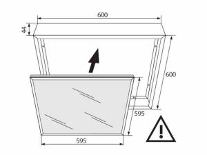 Plafon RAMKA 600X600 DO PANELU LED biały szer.60cm