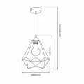 Lampa wisząca BASKET 1xE27 szary