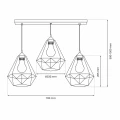Lampa wisząca BASKET 3xE27 szary