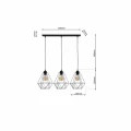 Lampa wisząca BASKET 3xE27 czarny