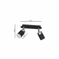 Plafon JOKER czarny 2xGU10  szer.36cm