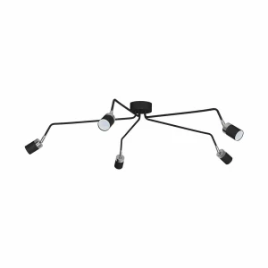 Plafon JOKER czarny 5xGU10  szer.132cm