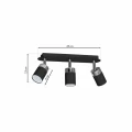 Plafon JOKER czarny 3xGU10 szer.45cm