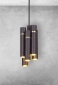 Lampa wisząca LYNX 12xE14 czarno/złoty