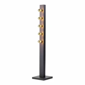Lampa podłogowa PHOENIX 5xE14 czarno/złoty