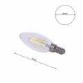 Żarówka Filamentowa LED 4W Świeczka E14 4000K
