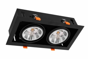 Lampa podtynkowa PLAZA 2xGU10 AR111 czarny
