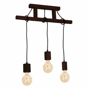 Lampa wisząca JACK 3xE27 Orzech naturalne drewno