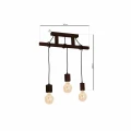 Lampa wisząca JACK 3xE27 Orzech naturalne drewno