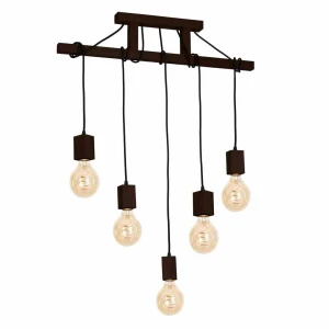 Lampa wisząca JACK 5xE27 Orzech naturalne drewno