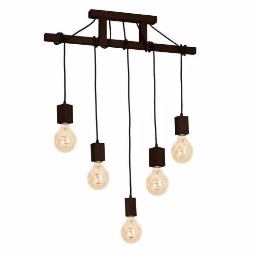 Lampa wisząca JACK 5xE27 Orzech naturalne drewno
