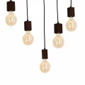 Lampa wisząca JACK 5xE27 Orzech naturalne drewno
