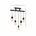 Lampa wisząca JACK 5xE27 Orzech naturalne drewno