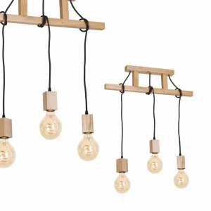 Lampa wisząca JACK 3xE27 naturalne drewno
