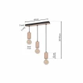 Lampa wisząca LINES 3xE27 naturalne drewno
