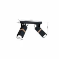 Plafon VIDAR czarny 2xGU10 szer.40cm