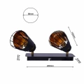 Plafon RICK czarny 2xE14 szer.28cm