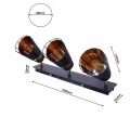 Plafon RICK czarny 3xE14 szer.43cm
