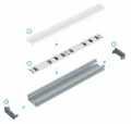 Lampa techniczna SREBRNY TYP T 2m + Klosz mleczny