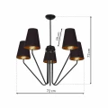 Lampa wisząca VICTORIA 5xE27 czarny