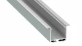 Profil aluminiowy SREBRNY TYP K 2m + Klosz mleczny, sprężyna montażowa