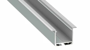 Profil aluminiowy SREBRNY TYP K 2m + Klosz mleczny, sprężyna montażowa