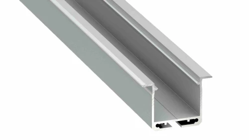 Profil aluminiowy SREBRNY TYP K 2m + Klosz mleczny, sprężyna montażowa