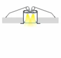 Profil aluminiowy SREBRNY TYP K 2m + Klosz mleczny, sprężyna montażowa