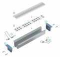 Profil aluminiowy SREBRNY TYP K 2m + Klosz mleczny, sprężyna montażowa