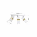 Plafon VIDAR biało/złoty 3xGU10 szer.60cm