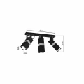 Plafon VIDAR czarny/chrom 3xGU10 szer.60cm