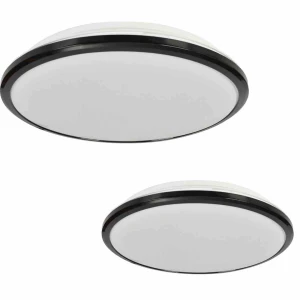 Plafon TERMA IP44 czarny 18W LED szer.28cm
