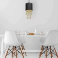Lampa wisząca ALMERIA 1xE27 czarno/złoty