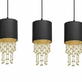 Lampa wisząca ALMERIA 3xE27 czarno/złoty