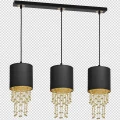 Lampa wisząca ALMERIA 3xE27 czarno/złoty