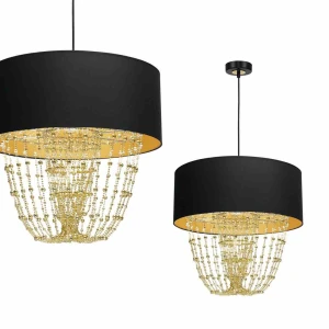 Lampa wisząca ALMERIA 1xE27 czarno/złoty