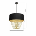 Lampa wisząca ALMERIA 1xE27 czarno/złoty