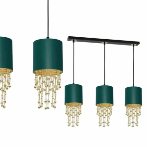 Lampa wisząca ALMERIA 3xE27 zielono/złoty