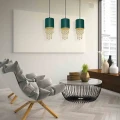 Lampa wisząca ALMERIA 3xE27 zielono/złoty