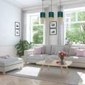 Lampa wisząca ALMERIA 3xE27 zielono/złoty