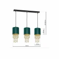 Lampa wisząca ALMERIA 3xE27 zielono/złoty