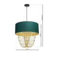 Lampa wisząca ALMERIA 1xE27 zielono/złoty