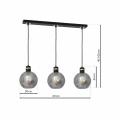 Lampa wisząca OMEGA 3xE27 czarno/złoty