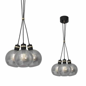 Lampa wisząca OMEGA 3xE27 czarno/złoty